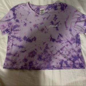 Purple tie dye crop top